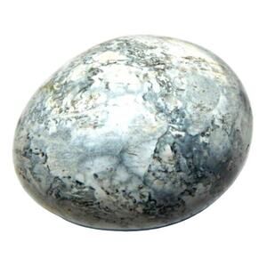 3" 5.1 Oz Matte Gray Jasper Gem Stone Egg